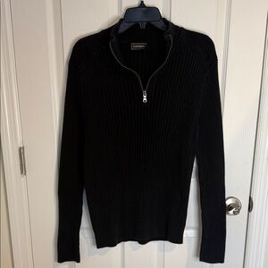 Express Black Ribbed quarter  zip. 100% cotton